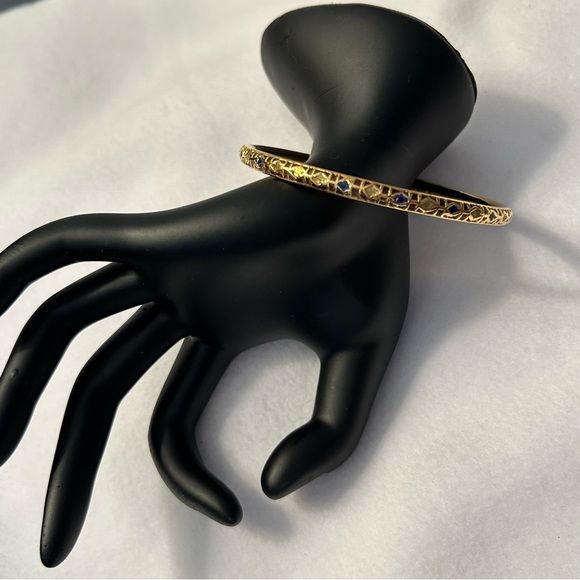 Vintage 18k Gold Plate Over Silver with Enameled Accents Bracelet - Picture 8 of 12